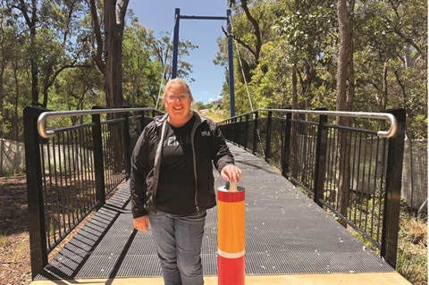 Mayor of The Hills Shire Dr Michelle Byrne at the Smalls Creek Shared Pathway Bridge